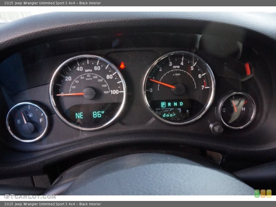 Black Interior Gauges for the 2015 Jeep Wrangler Unlimited Sport S 4x4 #97202176