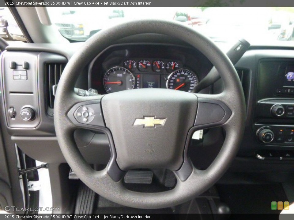 Jet Black/Dark Ash Interior Steering Wheel for the 2015 Chevrolet Silverado 3500HD WT Crew Cab 4x4 #97211686
