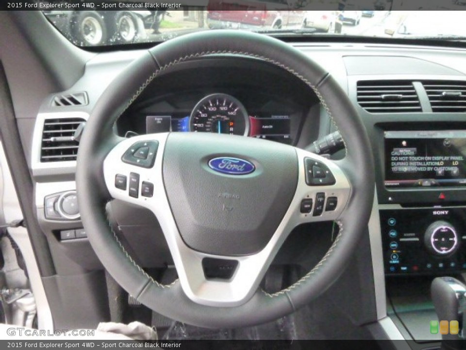Sport Charcoal Black Interior Steering Wheel for the 2015 Ford Explorer Sport 4WD #97216975