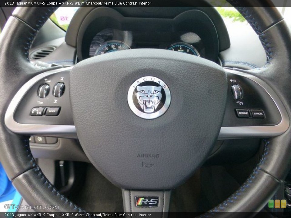 XKR-S Warm Charcoal/Reims Blue Contrast Interior Controls for the 2013 Jaguar XK XKR-S Coupe #97233013
