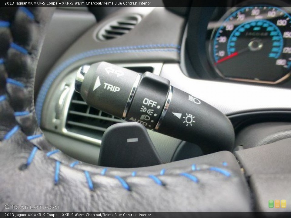 XKR-S Warm Charcoal/Reims Blue Contrast Interior Controls for the 2013 Jaguar XK XKR-S Coupe #97233049