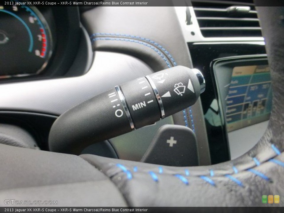XKR-S Warm Charcoal/Reims Blue Contrast Interior Controls for the 2013 Jaguar XK XKR-S Coupe #97233091