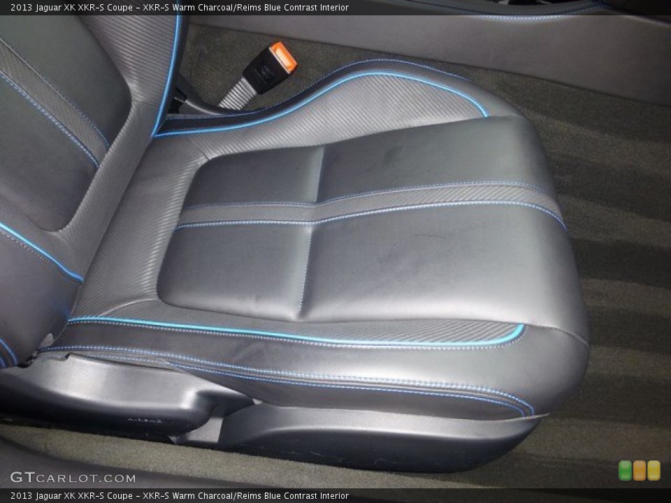 XKR-S Warm Charcoal/Reims Blue Contrast Interior Front Seat for the 2013 Jaguar XK XKR-S Coupe #97233373