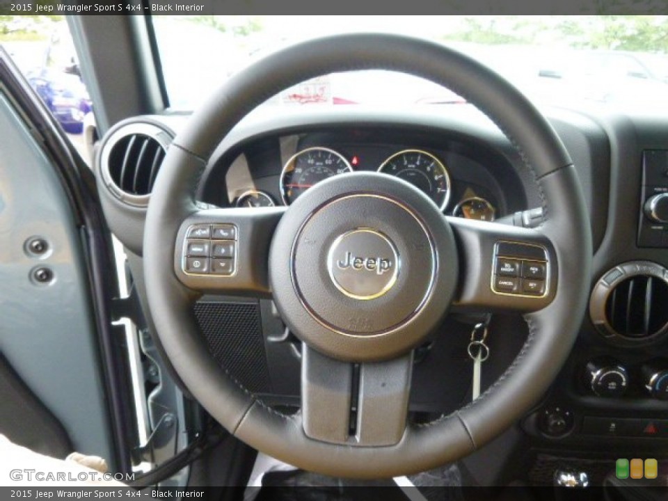 Black Interior Steering Wheel for the 2015 Jeep Wrangler Sport S 4x4 #97254361
