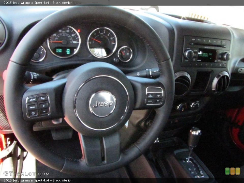 Black Interior Steering Wheel for the 2015 Jeep Wrangler Sport 4x4 #97254697