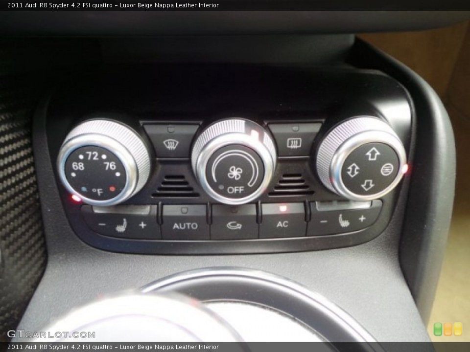 Luxor Beige Nappa Leather Interior Controls for the 2011 Audi R8 Spyder 4.2 FSI quattro #97257664