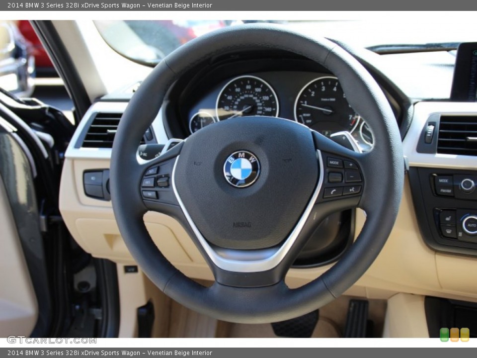 Venetian Beige Interior Steering Wheel for the 2014 BMW 3 Series 328i xDrive Sports Wagon #97263281
