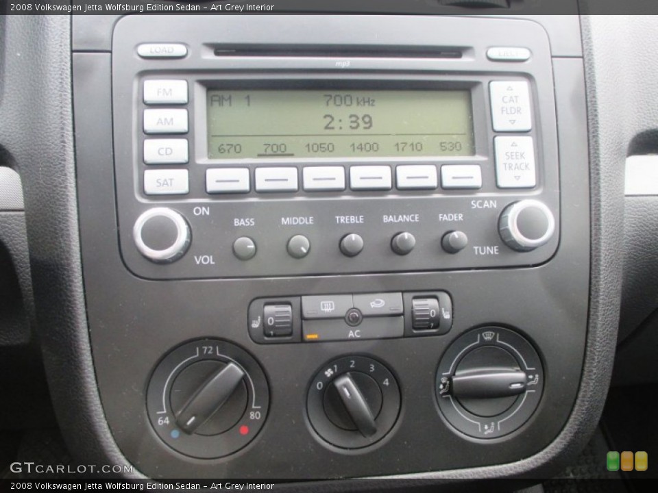 Art Grey Interior Controls for the 2008 Volkswagen Jetta Wolfsburg Edition Sedan #97266988