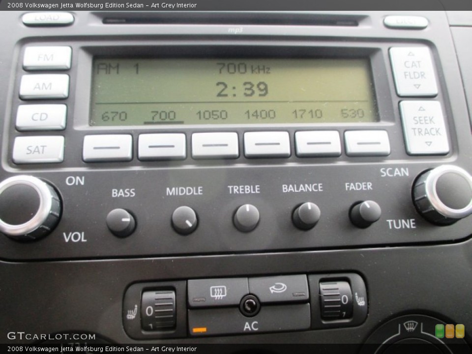 Art Grey Interior Audio System for the 2008 Volkswagen Jetta Wolfsburg Edition Sedan #97267003
