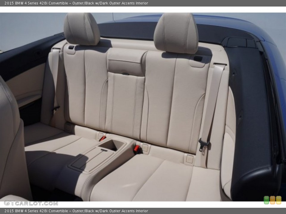 Oyster/Black w/Dark Oyster Accents Interior Rear Seat for the 2015 BMW 4 Series 428i Convertible #97269967
