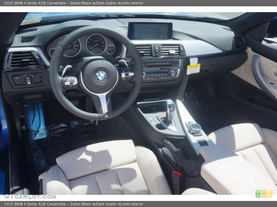 Oyster/Black w/Dark Oyster Accents Interior Prime Interior for the 2015 BMW 4 Series 428i Convertible #97269976
