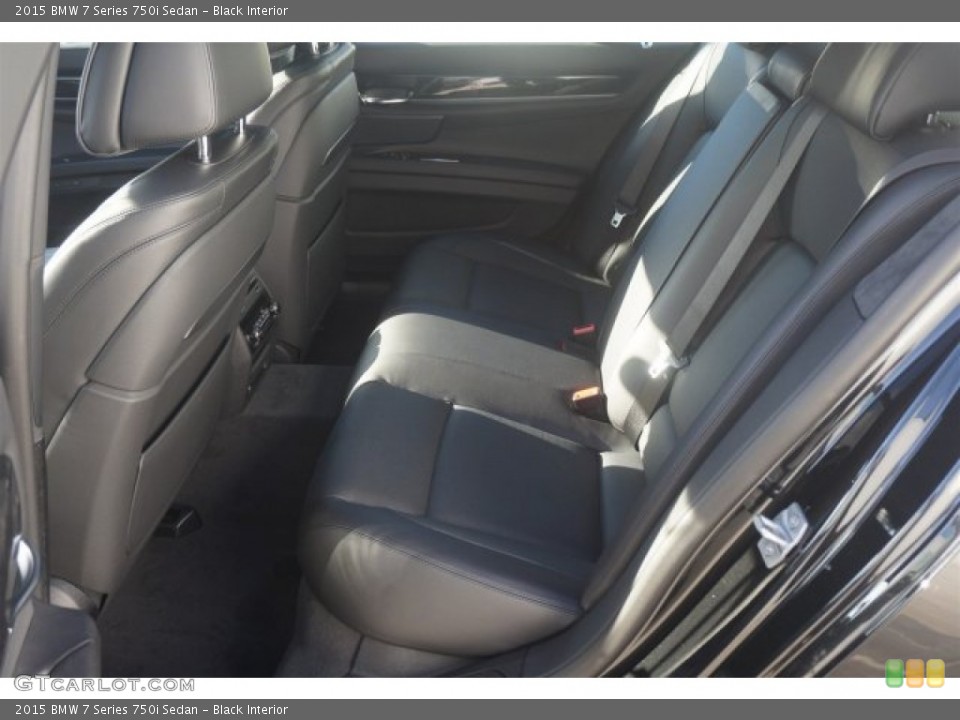 Black Interior Rear Seat for the 2015 BMW 7 Series 750i Sedan #97270396