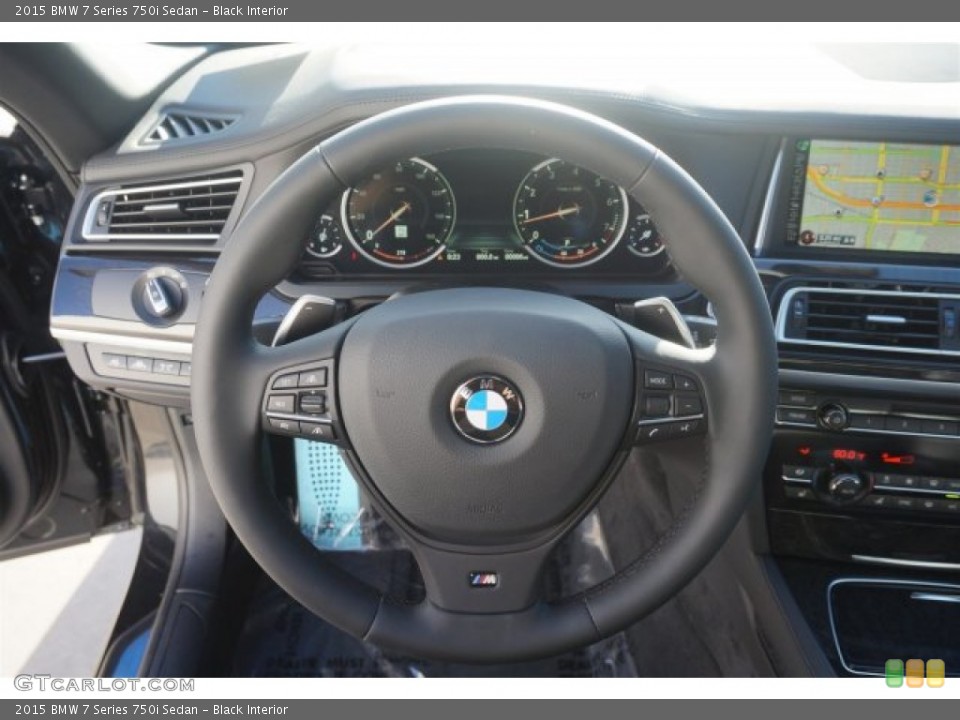 Black Interior Steering Wheel for the 2015 BMW 7 Series 750i Sedan #97270414