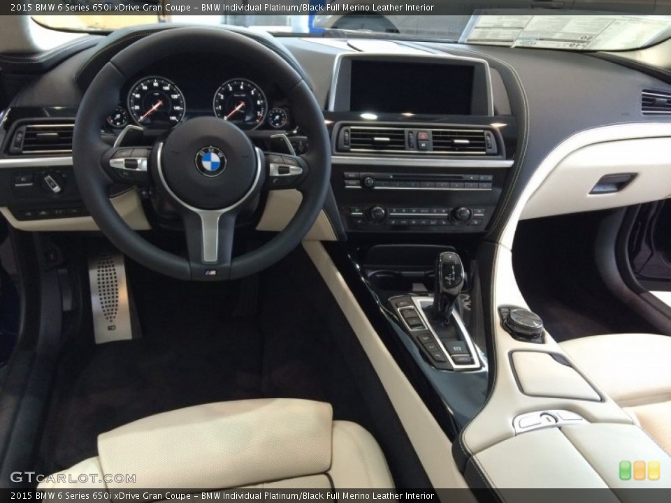 BMW Individual Platinum/Black Full Merino Leather Interior Prime Interior for the 2015 BMW 6 Series 650i xDrive Gran Coupe #97281588