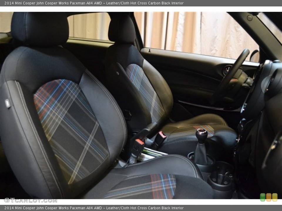 Leather/Cloth Hot Cross Carbon Black Interior Front Seat for the 2014 Mini Cooper John Cooper Works Paceman All4 AWD #97297009