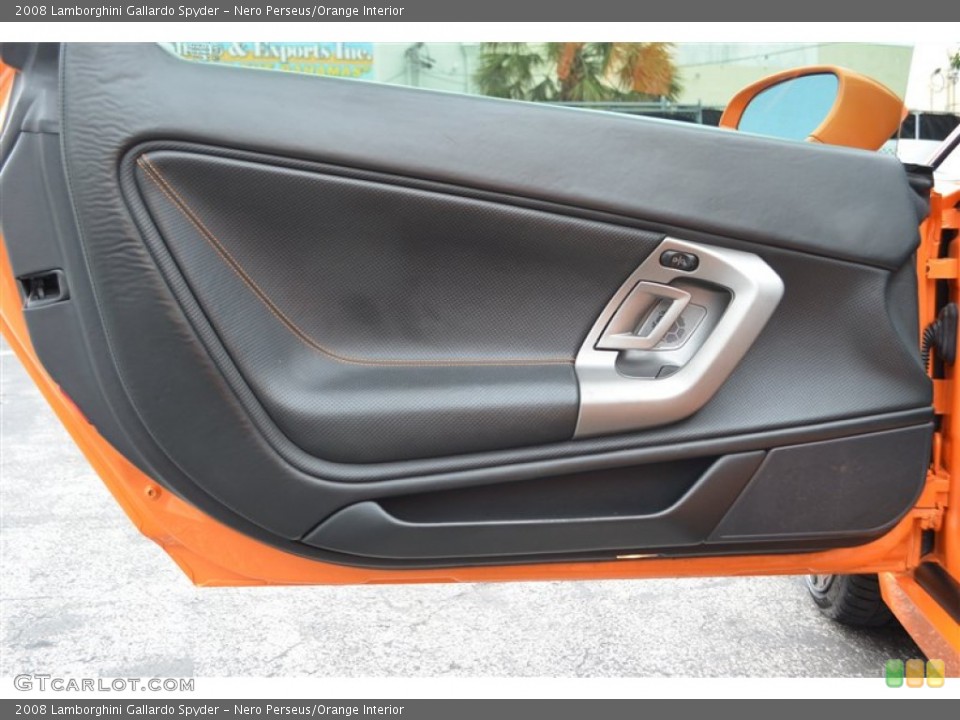 Nero Perseus/Orange Interior Door Panel for the 2008 Lamborghini Gallardo Spyder #97329423