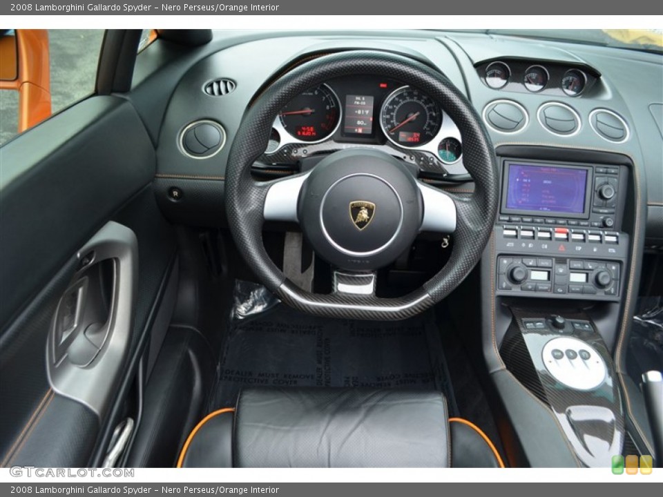 Nero Perseus/Orange Interior Dashboard for the 2008 Lamborghini Gallardo Spyder #97329536