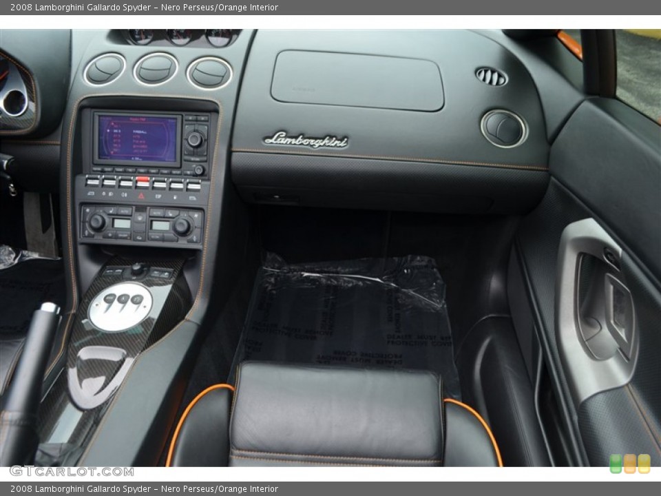 Nero Perseus/Orange Interior Dashboard for the 2008 Lamborghini Gallardo Spyder #97329582