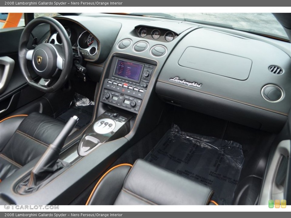Nero Perseus/Orange Interior Dashboard for the 2008 Lamborghini Gallardo Spyder #97329606