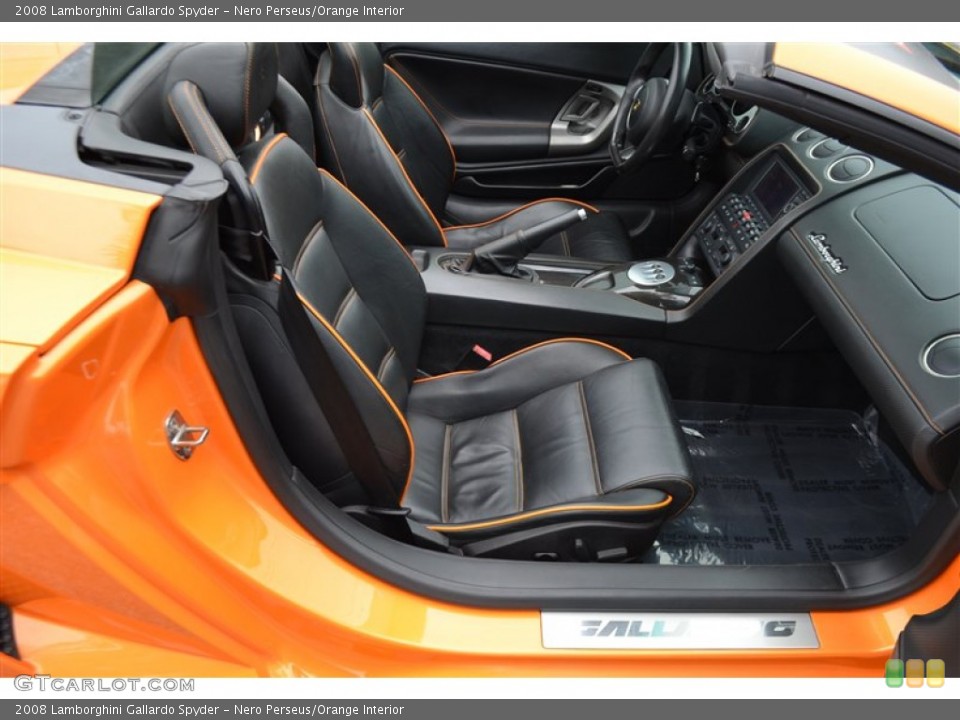 Nero Perseus/Orange Interior Front Seat for the 2008 Lamborghini Gallardo Spyder #97329627