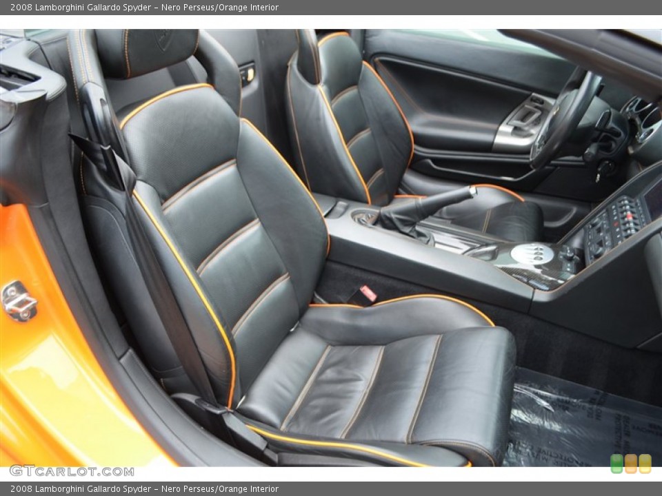 Nero Perseus/Orange Interior Front Seat for the 2008 Lamborghini Gallardo Spyder #97329675