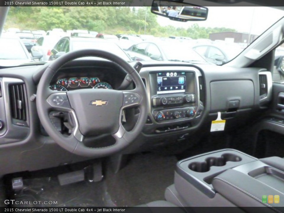 Jet Black Interior Dashboard for the 2015 Chevrolet Silverado 1500 LT Double Cab 4x4 #97341807