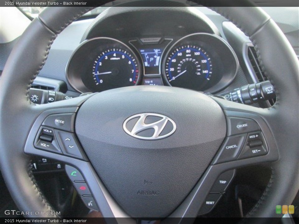 Black Interior Steering Wheel for the 2015 Hyundai Veloster Turbo #97347435