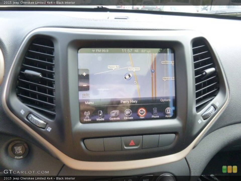 Black Interior Navigation for the 2015 Jeep Cherokee Limited 4x4 #97347471
