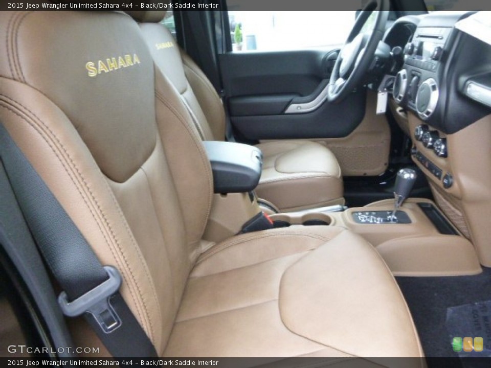 Black/Dark Saddle Interior Front Seat for the 2015 Jeep Wrangler Unlimited Sahara 4x4 #97352126