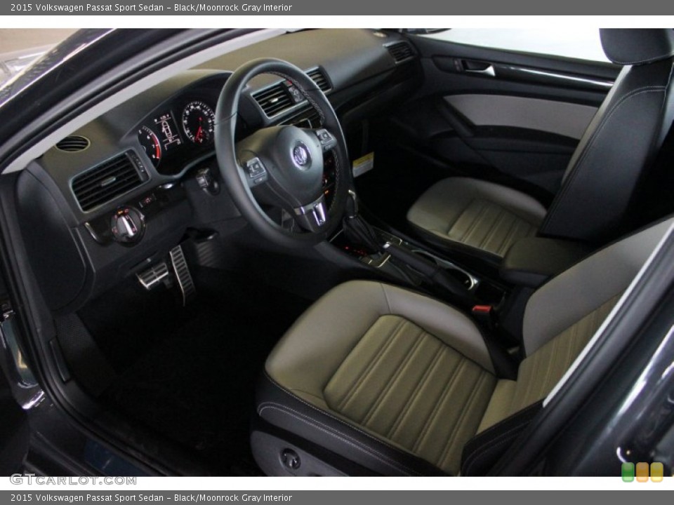 Black/Moonrock Gray Interior Prime Interior for the 2015 Volkswagen Passat Sport Sedan #97355514