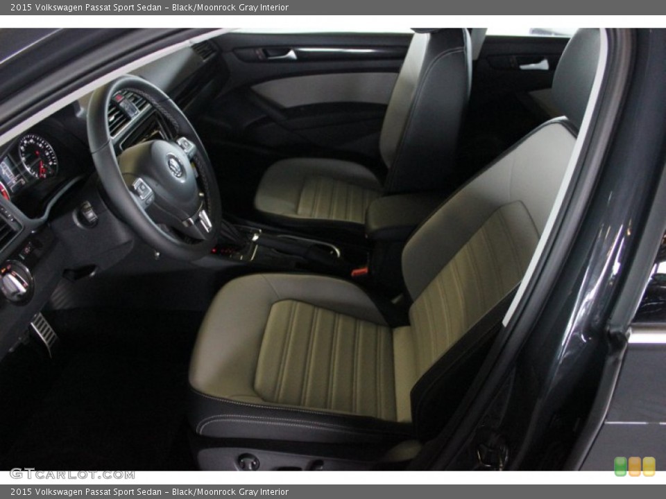 Black/Moonrock Gray Interior Front Seat for the 2015 Volkswagen Passat Sport Sedan #97355526