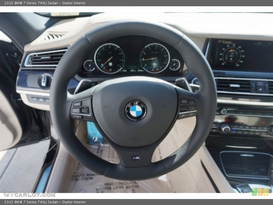 Oyster Interior Steering Wheel for the 2015 BMW 7 Series 740Li Sedan #97358988
