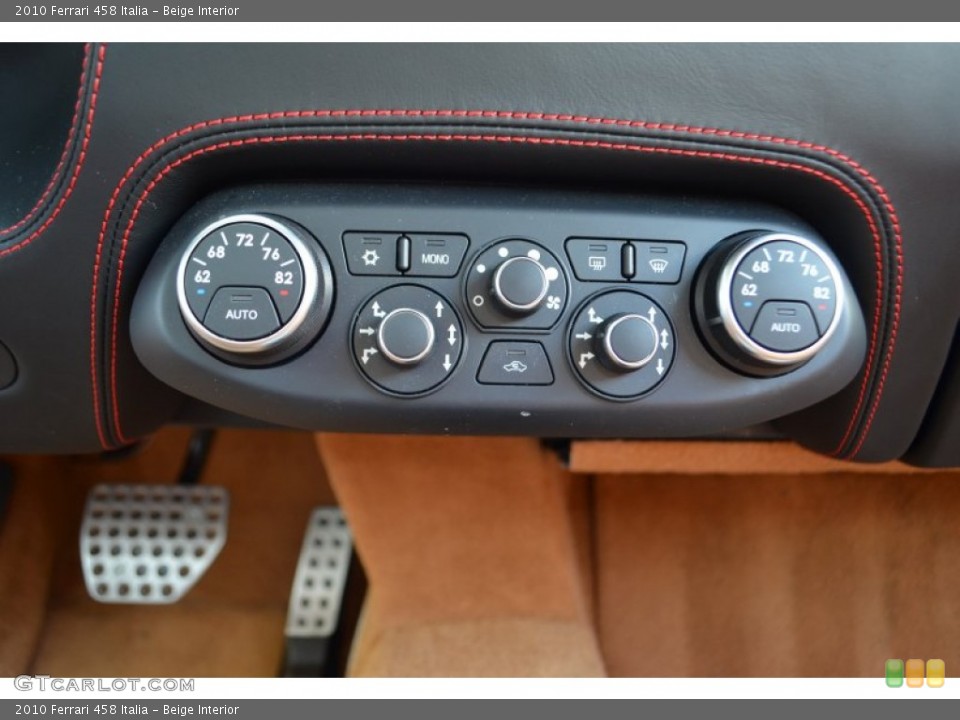 Beige Interior Controls for the 2010 Ferrari 458 Italia #97388688