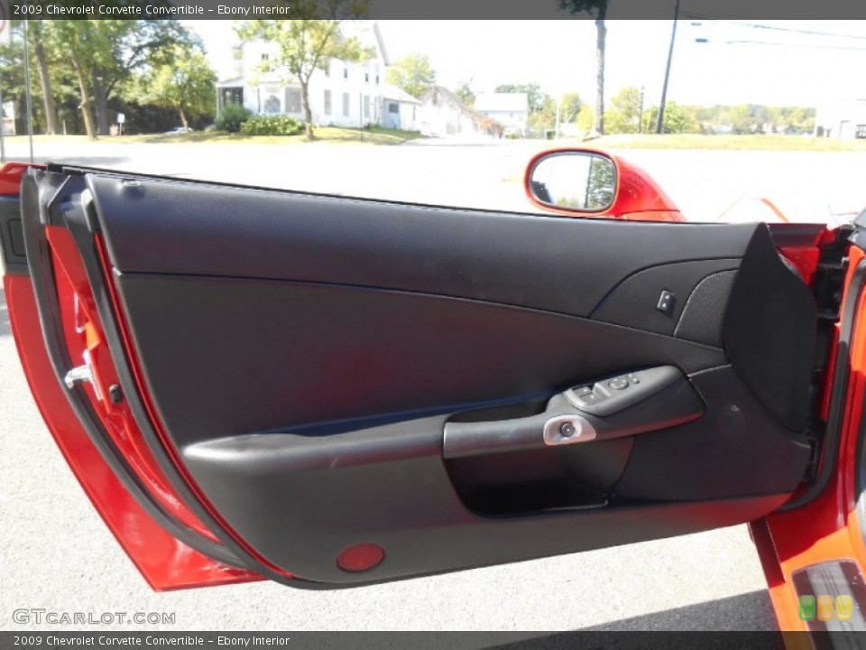 Ebony Interior Door Panel for the 2009 Chevrolet Corvette Convertible #97389912