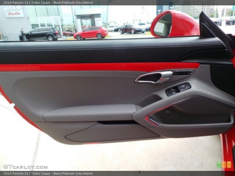 Black/Platinum Grey Interior Door Panel for the 2014 Porsche 911 Turbo Coupe #97393998