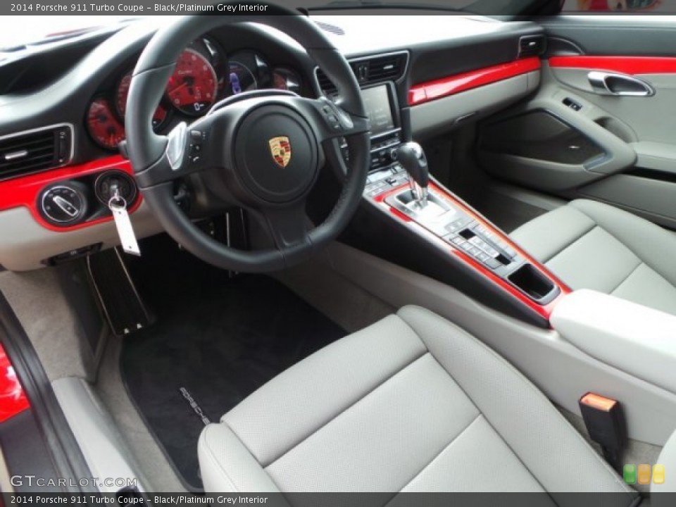 Black/Platinum Grey Interior Photo for the 2014 Porsche 911 Turbo Coupe #97394034