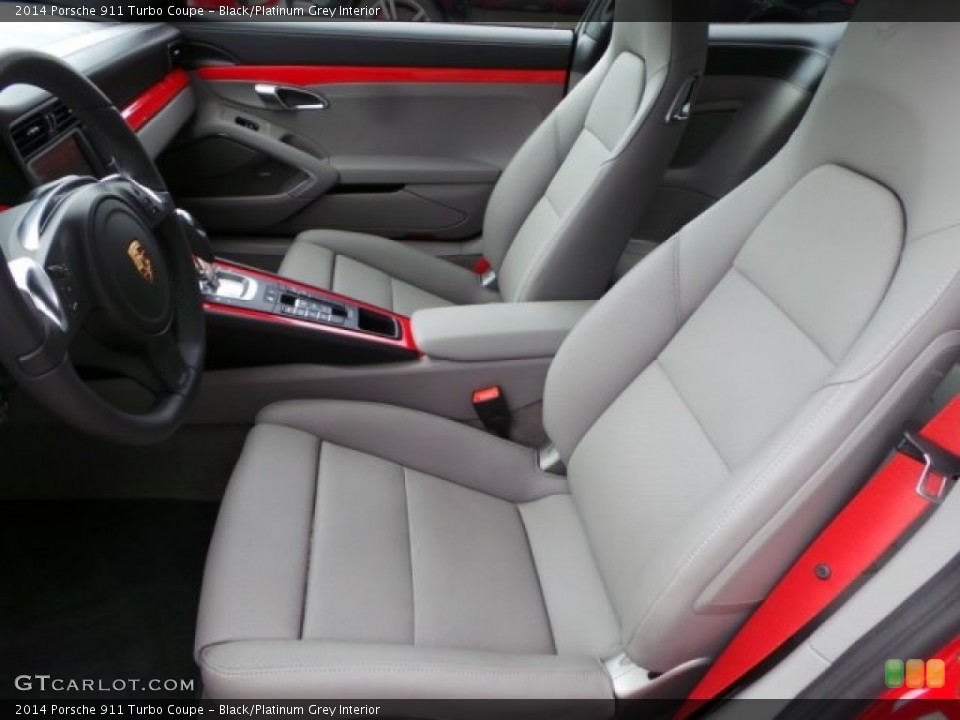 Black/Platinum Grey Interior Front Seat for the 2014 Porsche 911 Turbo Coupe #97394046