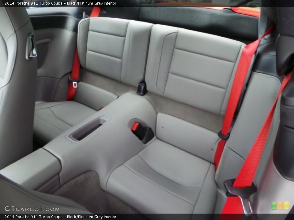 Black/Platinum Grey Interior Rear Seat for the 2014 Porsche 911 Turbo Coupe #97394220