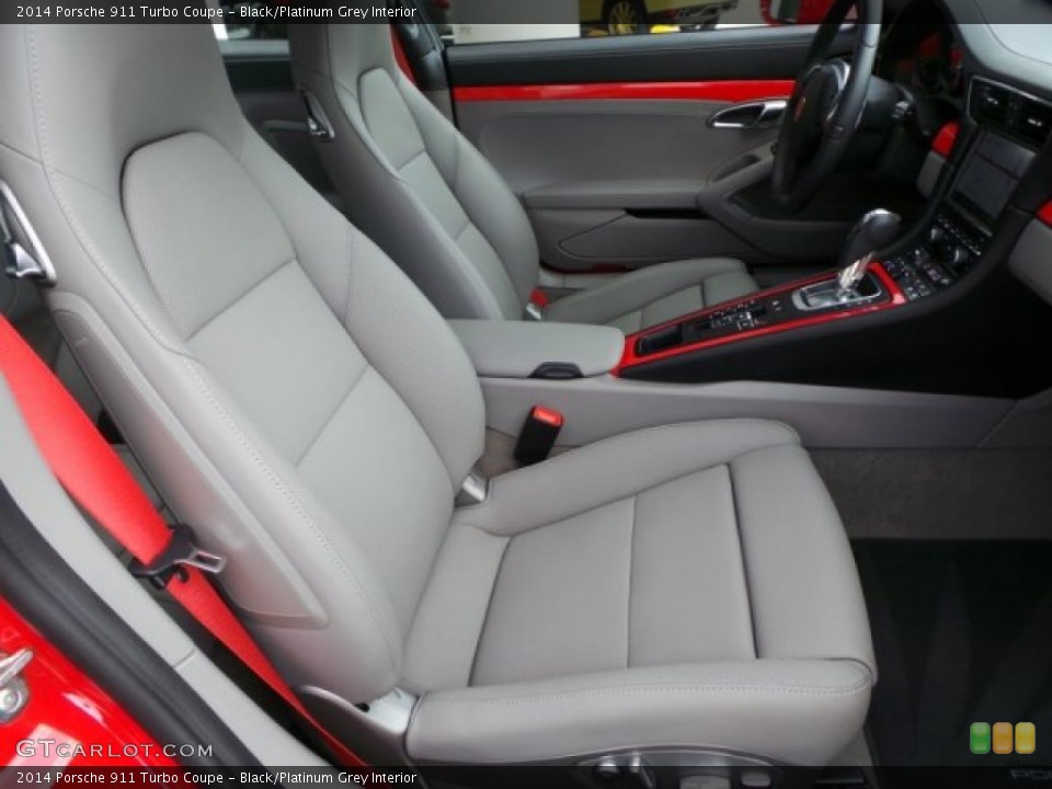 Black/Platinum Grey Interior Front Seat for the 2014 Porsche 911 Turbo Coupe #97394280