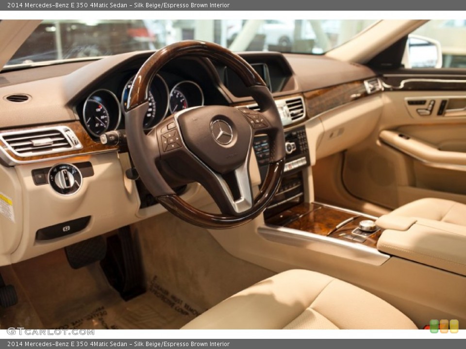 Silk Beige/Espresso Brown Interior Photo for the 2014 Mercedes-Benz E 350 4Matic Sedan #97398800