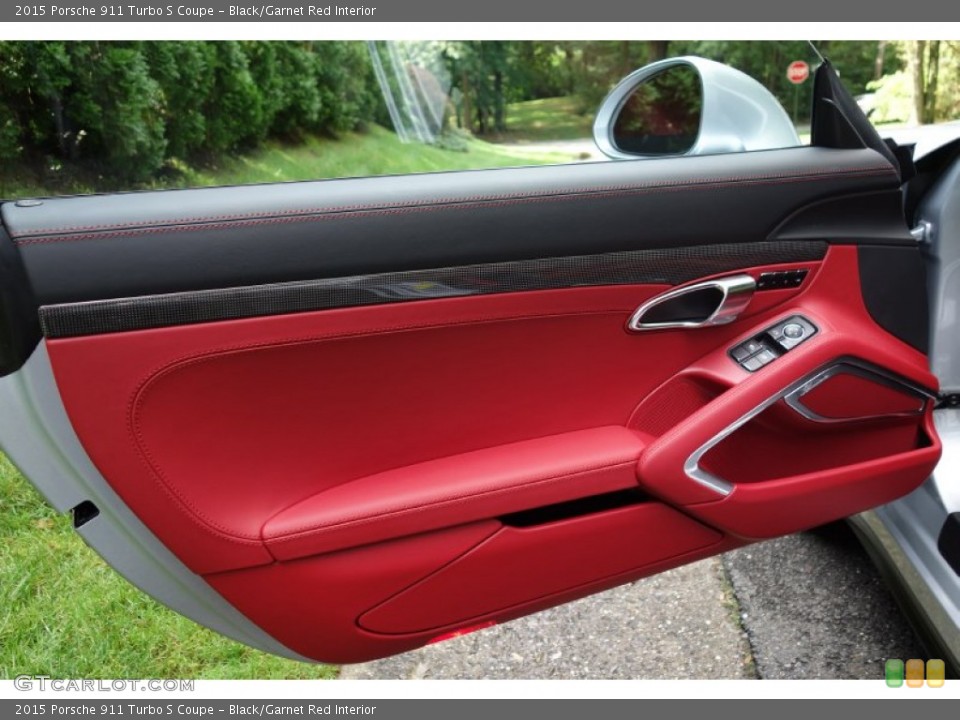 Black/Garnet Red Interior Door Panel for the 2015 Porsche 911 Turbo S Coupe #97407905