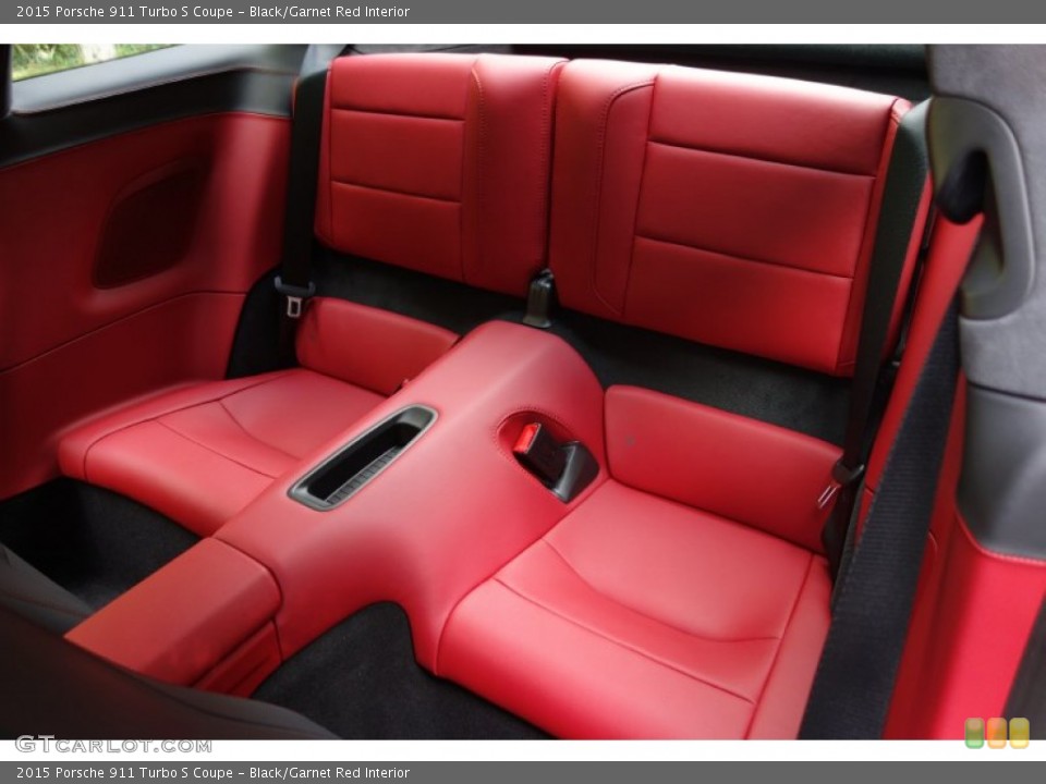 Black/Garnet Red Interior Rear Seat for the 2015 Porsche 911 Turbo S Coupe #97408109