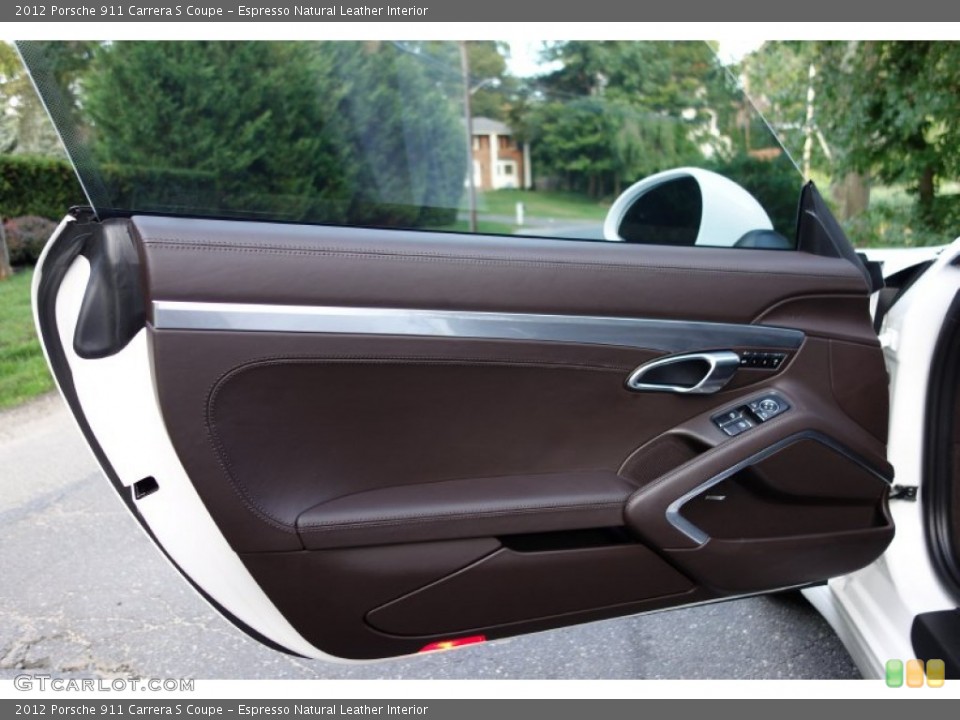 Espresso Natural Leather Interior Door Panel for the 2012 Porsche 911 Carrera S Coupe #97408427