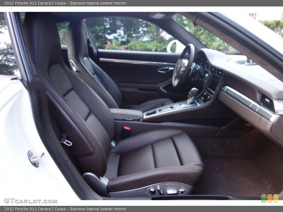 Espresso Natural Leather Interior Front Seat for the 2012 Porsche 911 Carrera S Coupe #97408478