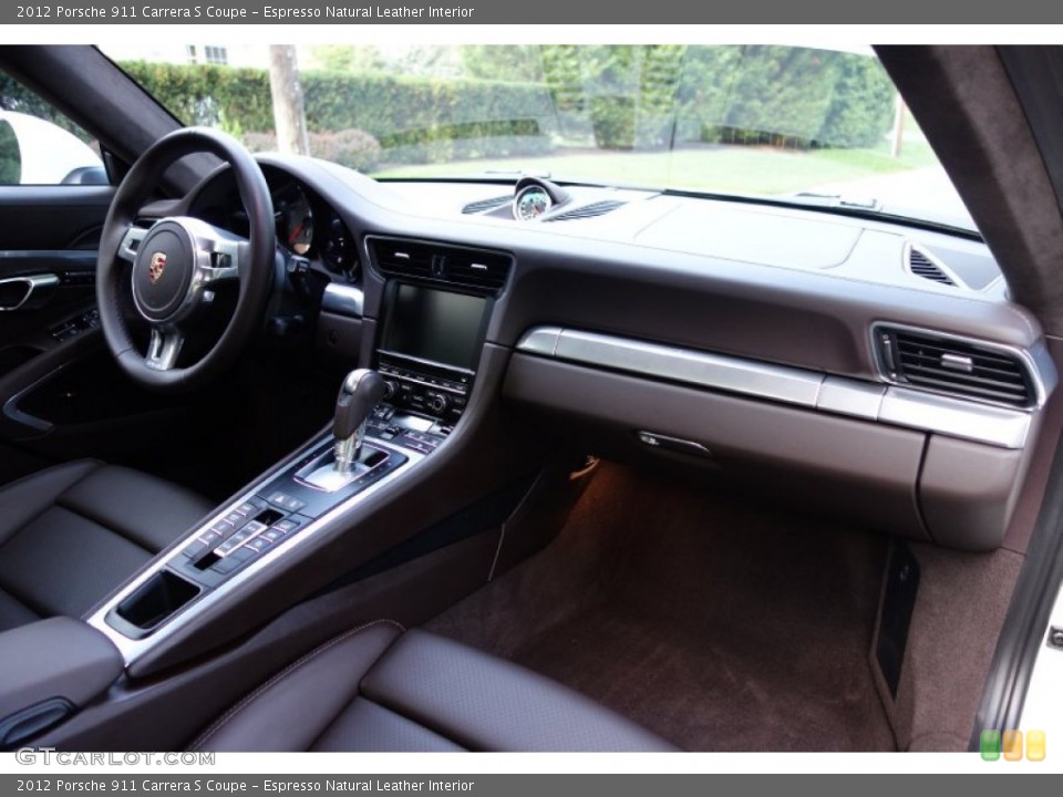 Espresso Natural Leather Interior Dashboard for the 2012 Porsche 911 Carrera S Coupe #97408547