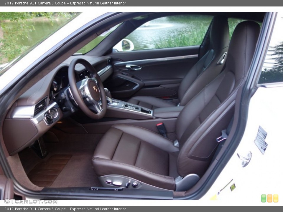 Espresso Natural Leather Interior Front Seat for the 2012 Porsche 911 Carrera S Coupe #97408571