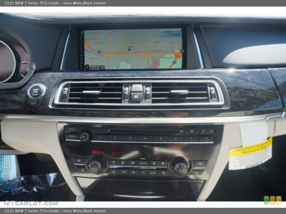 Ivory White/Black Interior Controls for the 2015 BMW 7 Series 750i Sedan #97410138