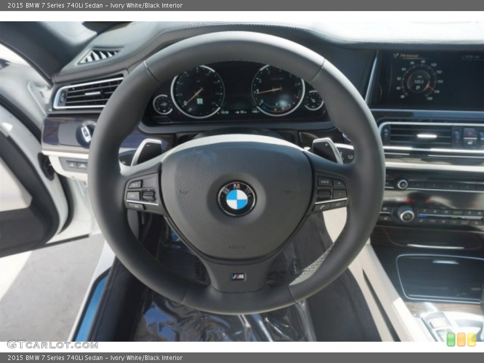 Ivory White/Black Interior Steering Wheel for the 2015 BMW 7 Series 740Li Sedan #97410776