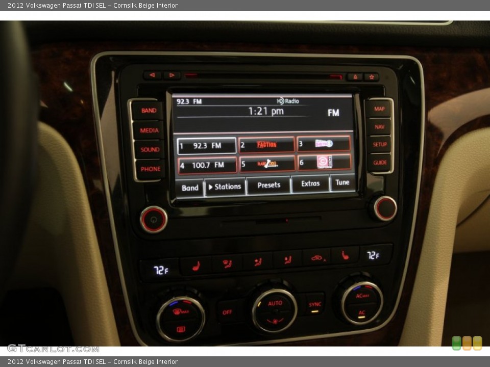 Cornsilk Beige Interior Controls for the 2012 Volkswagen Passat TDI SEL #97421522