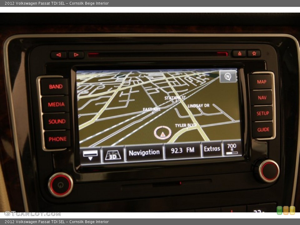 Cornsilk Beige Interior Navigation for the 2012 Volkswagen Passat TDI SEL #97421570